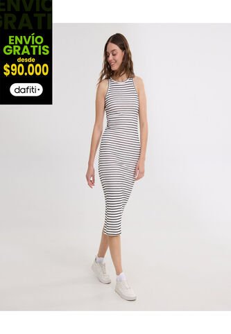 Vestido Para Mujer M/Sisa Largo Color Blanco Marca Ostu #40170329 Ostu