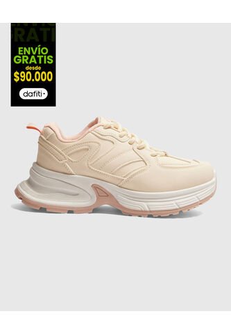 Tenis Para Mujer Chunky Color Beige Marca Ostu #40720171 Ostu