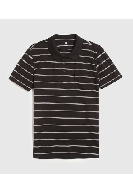 Polo Para Hombre Cuello Tejido Con Bolsillo Color Negro Marca Ostu #60110799