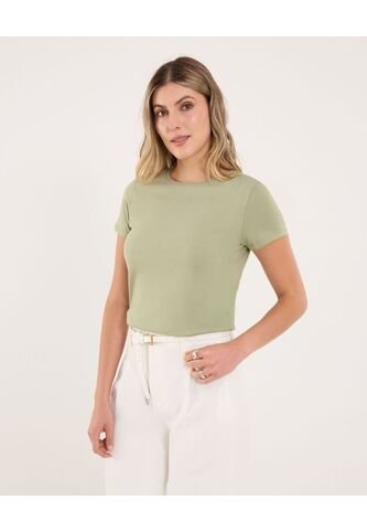 Camiseta Para Mujer Manga Corta Cuello Redondo Color Verde Marca Ostu #40092573 Ostu