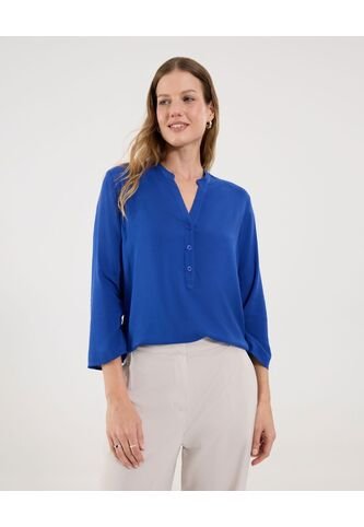 Blusa Para Mujer Manga 3/4 Color Azul Marca Ostu #40121165 Ostu