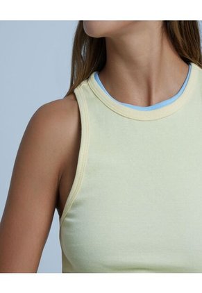 Crop Top Para Mujer Manga Sisa Color Amarillo  Marca Ostu #40091928