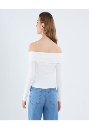 Camiseta Para Mujer Manga Larga Moda Color Crema Marca Ostu #40092457