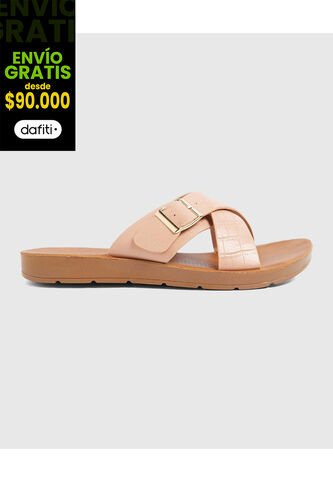 Sandalias Para Mujer  Color Camel Marca Ostu #40690012 Ostu
