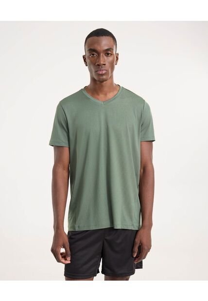 Camiseta Para Hombre Manga Corta Cuello V Color Verde Marca Ostu #60091730