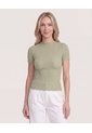 Camiseta Con Textura  Para Mujer Verde Ostu de Ostu