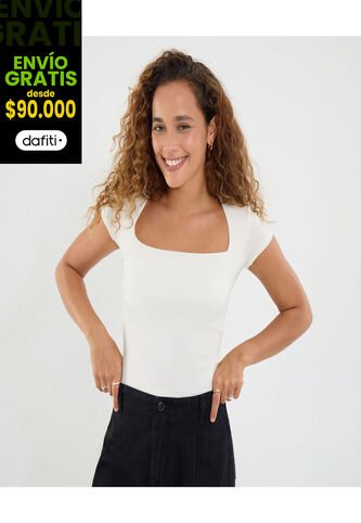 Body Para Mujer Manga Corta Color Crema Marca Ostu #40200175 Ostu