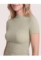 Camiseta Con Textura  Para Mujer Verde Ostu de Ostu