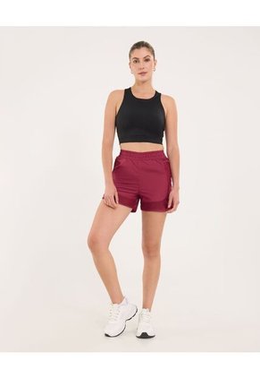 Short Para Mujer Multiusos Plano Color Vino Marca Ostu #40190337