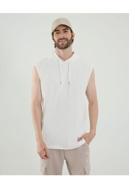 Camiseta Para Hombre Manga Sisa Cuello Redondo Color Crema Marca Ostu #60091694