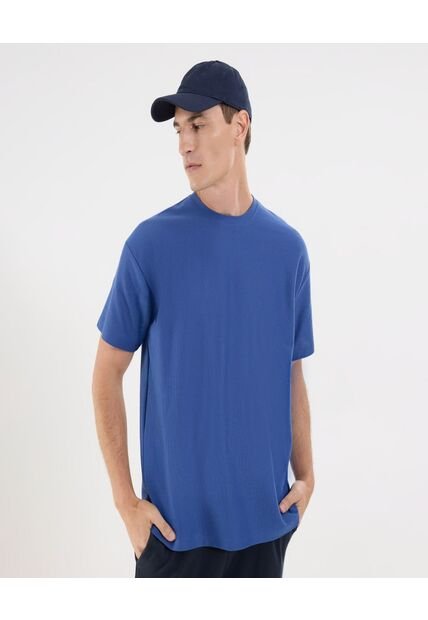 Camiseta Para Hombre Manga Corta Cuello Redondo Color Azul Marca Ostu #60091704