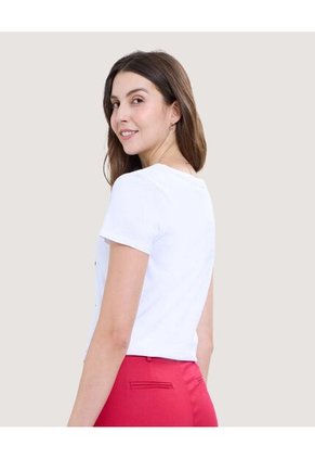 Camiseta Para Mujer Manga Corta Color Blanco Marca Ostu #40092219