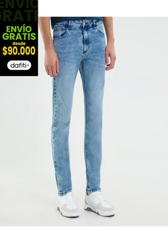 Jean Para Hombre Skinny Color Azul Marca Ostu #60160425 Ostu