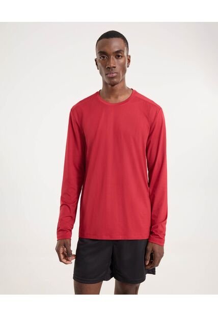 Camiseta Para Hombre Manga Larga Cuello Redondo Color Rojo Marca Ostu #60091637