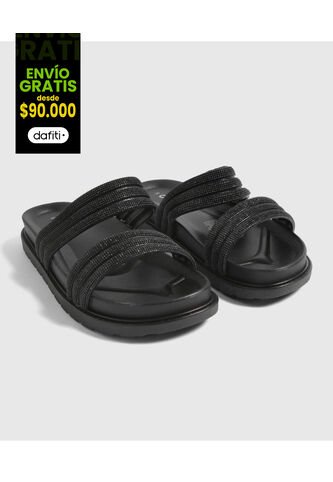 Sandalias Para Mujer  Color Negro Marca Ostu #40690009 Ostu