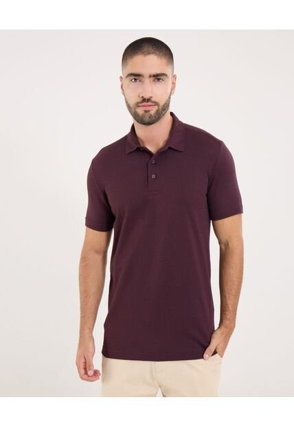 Polo Para Hombre Cuello Maquina Sin Bolsillo Color Morado Marca Ostu #60110810
