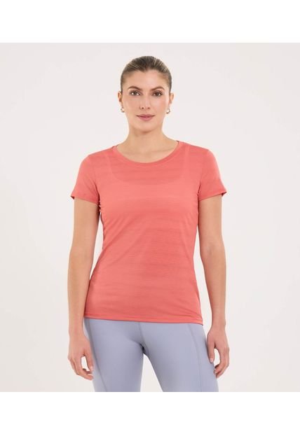 Camiseta Para Mujer Manga Corta Cuello Redondo Color Coral Marca Ostu #40092541