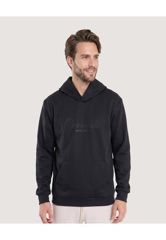 Hoodie Con Estampado  Para Hombre Negro Ostu Ostu