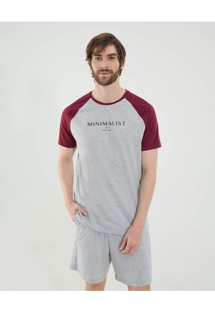 Camiseta Para Hombre Manga Corta Cuello Redondo Color Gris Marca Ostu #60091744