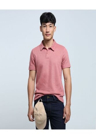 Polo Para Hombre Cuello Maquina Sin Bolsillo Color Naranja Marca Ostu #60110687 Ostu