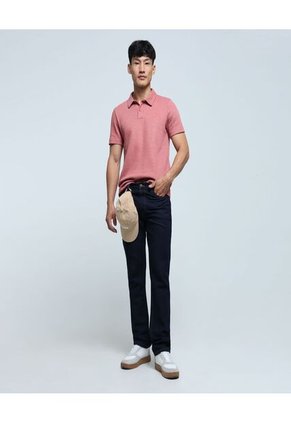 Polo Para Hombre Cuello Maquina Sin Bolsillo Color Naranja Marca Ostu #60110687