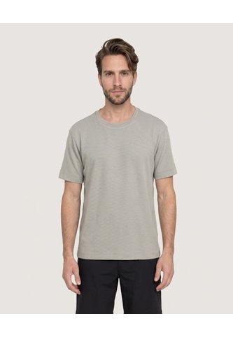 Camiseta Unicolor Texturizada  Para Hombre Verde Ostu Ostu