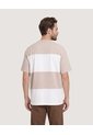 Camiseta Rayas Regular  Para Hombre Beige Ostu de Ostu