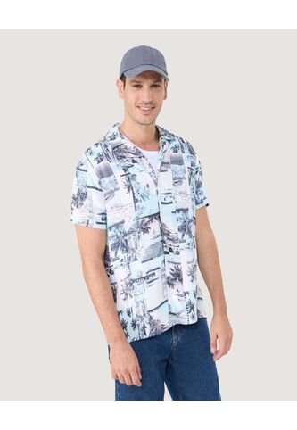 Camisa Para Hombre Manga Corta Sin Bolsillo Cuello Resort Color Rosado  Marca Ostu #60010788 Ostu
