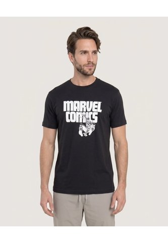 Camiseta Screen Marvel Comics  Para Hombre Negro Ostu Ostu