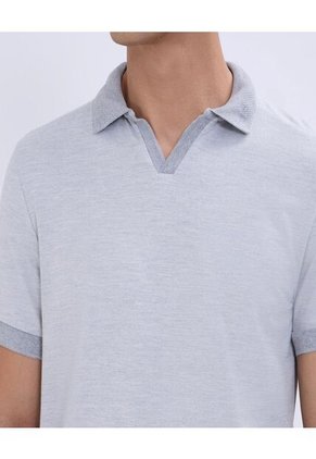 Polo Para Hombre Cuello Tejido Sin Bolsillo Color Gris  Marca Ostu #60110691