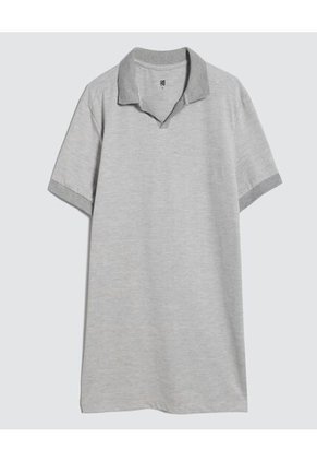 Polo Para Hombre Cuello Tejido Sin Bolsillo Color Gris  Marca Ostu #60110691