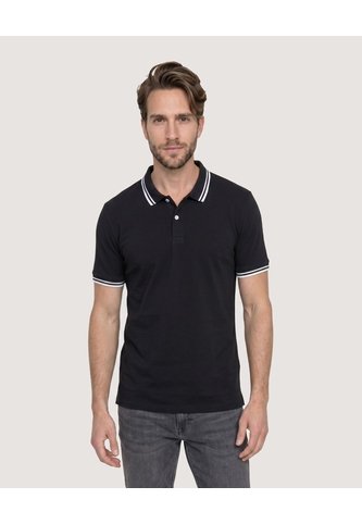 Polo Jersey Lycrada  Para Hombre Negro Ostu Ostu