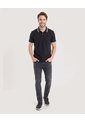 Polo Jersey Lycrada  Para Hombre Negro Ostu de Ostu