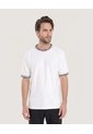 Camiseta Regular Preteñida Klang  Para Hombre Crema Ostu de Ostu