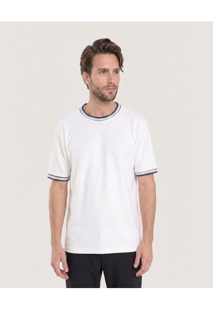 Camiseta Regular Preteñida Klang  Para Hombre Crema Ostu