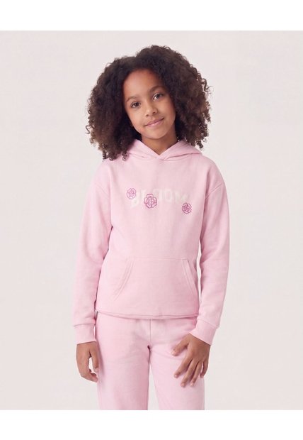 Buzo Hoodie Bloom Para Niña  Infantil Niña Rosa Ostu
