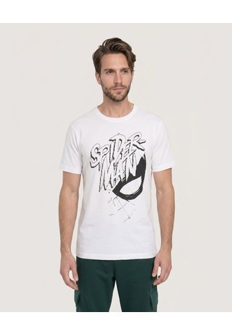 Camiseta Spider-Man Manga Corta  Para Hombre Crema Ostu Ostu
