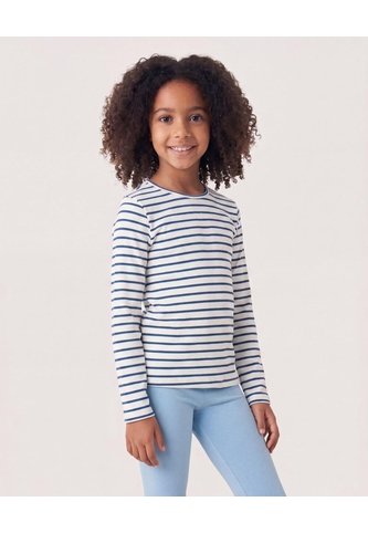 Camiseta Rayas Manga Larga  Infantil Niña Azul Ostu Ostu