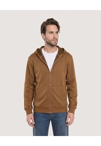 Buzo Hoodie Zipper De Ajuste Cómodo  Para Hombre Café Ostu Ostu