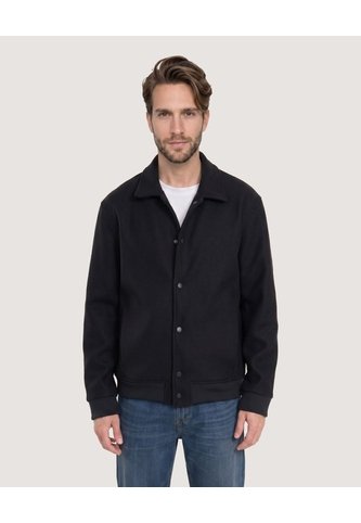 Chaqueta Bomber De Botones  Para Hombre Negro Ostu Ostu