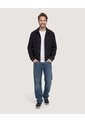 Chaqueta Bomber De Botones  Para Hombre Negro Ostu de Ostu