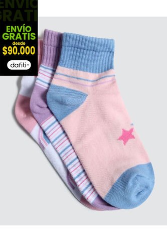 Medias Para Niña Tobillera Color Pack X Marca Ostu #90980106 Ostu