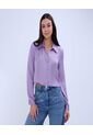 Camisa Para Mujer Manga Larga Color Lila  Marca Ostu #40010212 de Ostu
