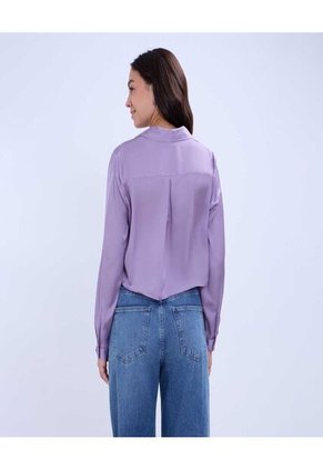 Camisa Para Mujer Manga Larga Color Lila  Marca Ostu #40010212