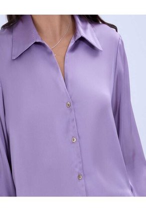 Camisa Para Mujer Manga Larga Color Lila  Marca Ostu #40010212