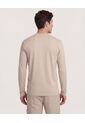 Camiseta  Para Hombre Manga Larga Cuello Henley Color Avena Marca Ostu #60091892 de Ostu