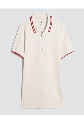 Polo Para Hombre Cuello Tejido Sin Bolsillo Color Crema Marca Ostu #60110709