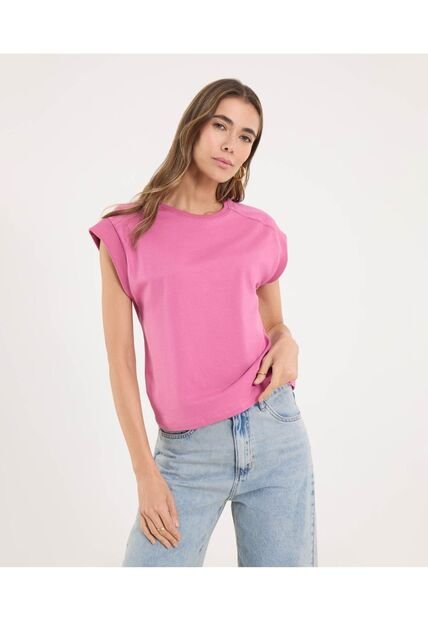 Camiseta Para Mujer Manga Sisa Cuello Redondo Color Morado Marca Ostu #40092610