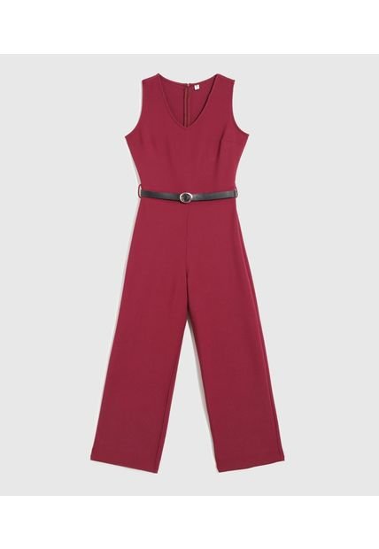 Enterizo Para Mujer Manga Sisa Color Vino Marca Ostu #40320137