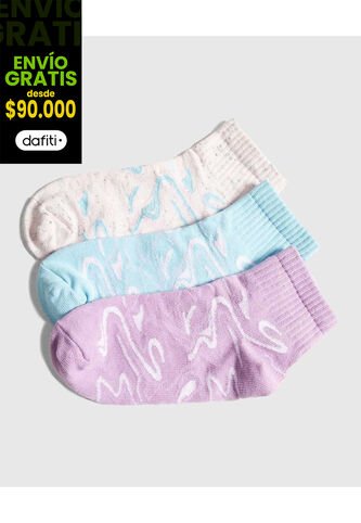 Medias Infantil Niña Tobillera Color Morado Marca Ostu #90980128 Ostu